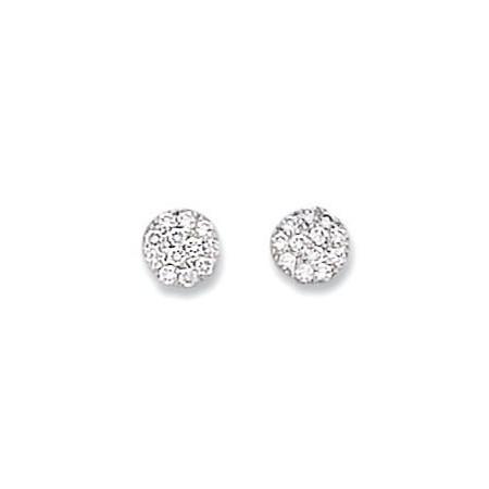 Clous d'oreilles en argent et oxydes de zirconium.