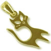 Pendentif chat plaqué or.