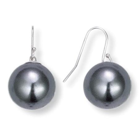 Boucles d'oreilles en argent, perles de Majorque.