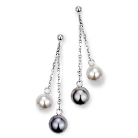 Boucles d'oreilles en argent et perle