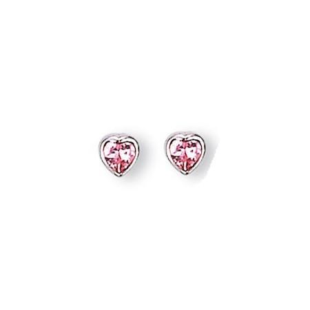 Clous d'oreilles en argent et oxyde de zirconium.