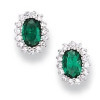 Clous d'oreilles en argent et oxyde de zirconium.