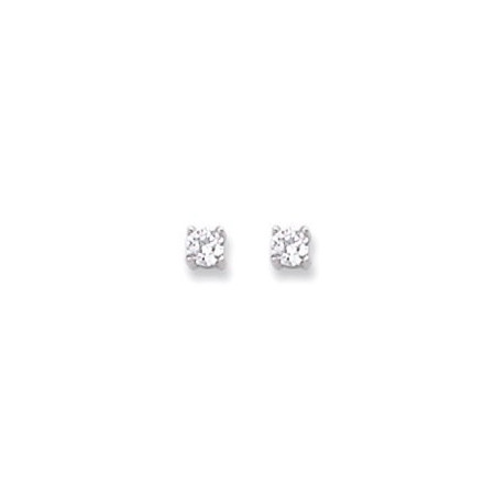 Clous d'oreilles en argent et oxyde de zirconium.