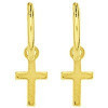 Créoles plaqué or avec croix,créoles de 12 mm de diamètre