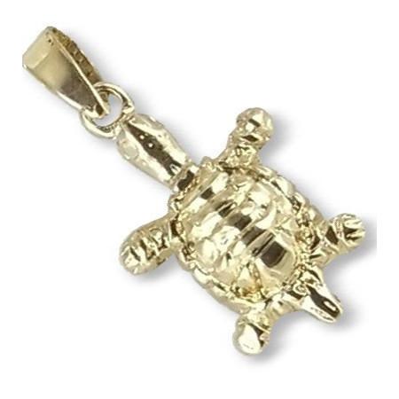 Pendentif tortue plaqué or.