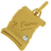 Pendentif plaqué or je t'aime.