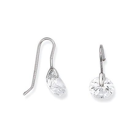 Boucles d'oreilles en argent et oxyde de zirconium.