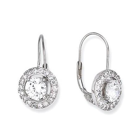 Boucles d'oreilles en argent et oxyde de zirconium.