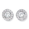 Boucles d'oreilles en argent et oxyde de zirconium.