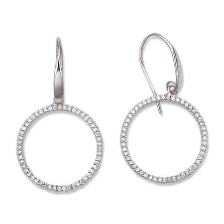 Boucles d'oreilles en argent et oxyde de zirconium.