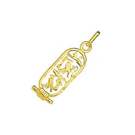 Pendentif cartouche égyptien plaqué or.