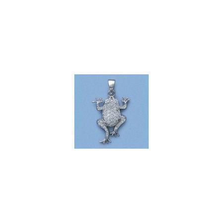 Pendentif grenouille en argent.