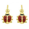 Boucles doreilles coccinelles plaqué or et émail.