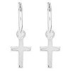 Créoles en argent croix.