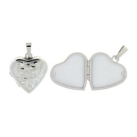 Pendentif cassolette coeur en argent.