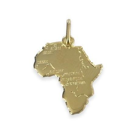 Pendentif carte d'afrique plaqué or.