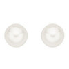 Clous doreilles plaqué or avec perle blanches de Majorque de 6 mm