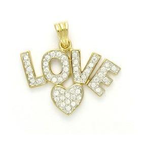 Pendentif love plaqué or.