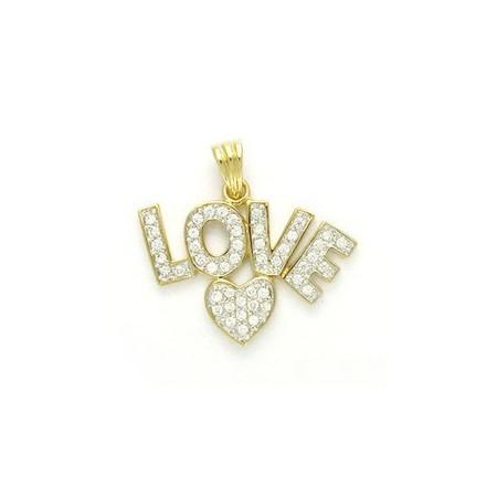 Pendentif love plaqué or.