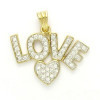 Pendentif love plaqué or.