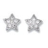 Boucles d'oreilles étoiles en argent et oxyde de zirconium.