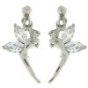 Boucles d'oreilles fée en argent avec oxydes de zirconium blanc.