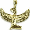 Beau pendentif égyptien Isis plaqué or