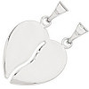 Pendentif coeur à partager en argent.
