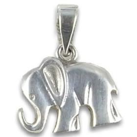 Pendentif éléphant en argent.