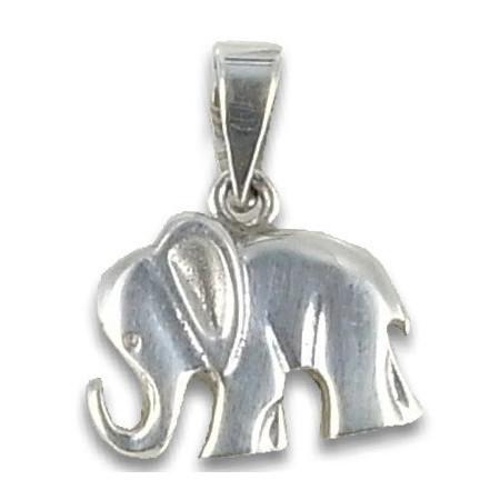 Pendentif éléphant en argent.