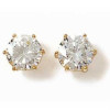 Clous doreilles plaqué or avec gros oxydes de zirconum de 9 mm de diamètres