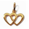Pendentif coeurs plaqué or.