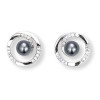 Boucles argent perles et oxyde de zirconium.