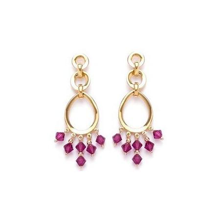 Boucles doreilles cristal