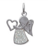 Pendentif ange en argent et oxydes de zirconium.