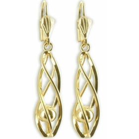 Boucles d'oreilles pendantes plaqué or.