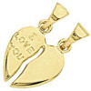 Pendentif coeur à partager plaqué or.
