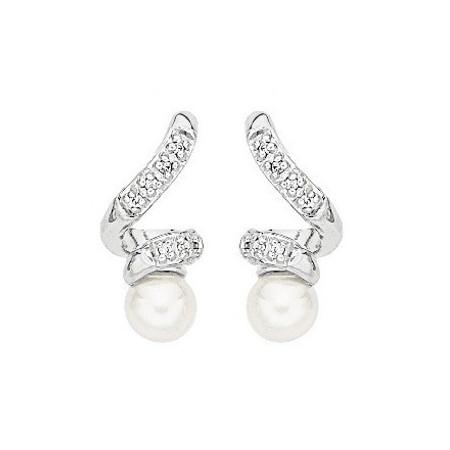 boucles d'oreilles argent et perles