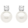 Boucles d'oreilles en argent et perles.