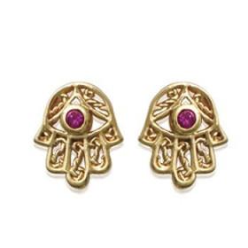 Clous d'oreilles mains de Fatma.