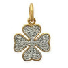 Pendentif trèfle à 4 feuilles et zirconias.