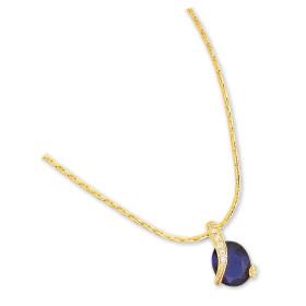 Pendentif plaqué or et oxyde de zirconium. - Bijouterieonline.com