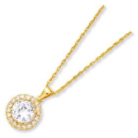 Pendentif plaqué or et oxyde de zirconium. - Bijouterieonline.com