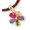 Pendentif fleur plaqué or et oxyde de zirconium.