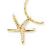Pendentif étoile de mer plaqué or et oxyde de zirconium.