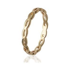 Bague plaqué or jaune motif chaînette ouvragée - Bijouterieonline.com