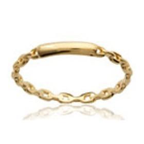 Bague plaqué or jaune motif mini gourmette - Bijouterieonline.com