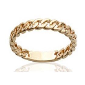Bague plaqué or jaune façon maille gourmette - Bijouterieonline.com