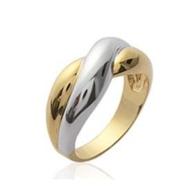 Bague plaqué or bicolore moderne - Bijouterieonline.com