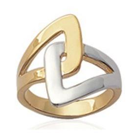 Bague plaqué or bicolore toi et moi - Bijouterieonline.com